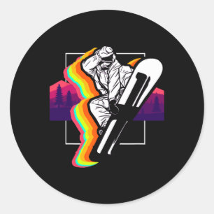 Snowboarder Extreme Winter Sports Snowboarding 1  Classic Round Sticker