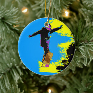 Snowboarder Flight - Snowboarder Ceramic Ornament