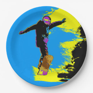 Snowboarder Flight - Snowboarder Paper Plate