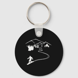 Snowboarder Freeriding Design Snowboard Apres Ski Key Ring