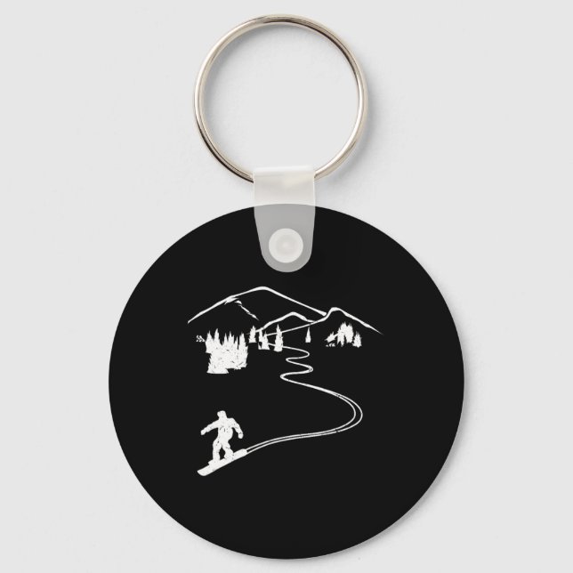 Snowboarder Freeriding Design Snowboard Apres Ski  Key Ring (Front)