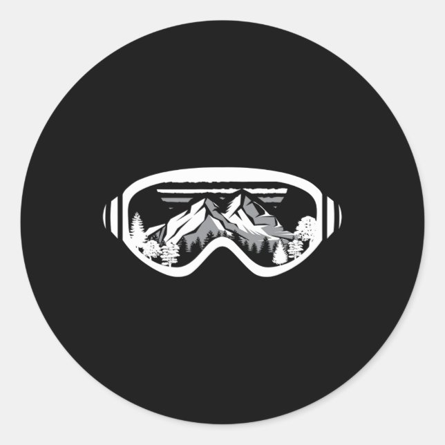 Snowboarder Gift Idea - Snowboarding Piste Winter  Classic Round Sticker (Front)