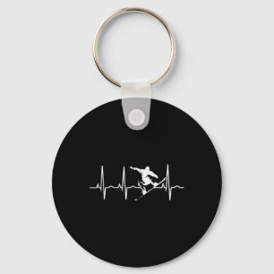 Snowboarder Gifts - Snowboarding Heartbeat T Shirt Key Ring