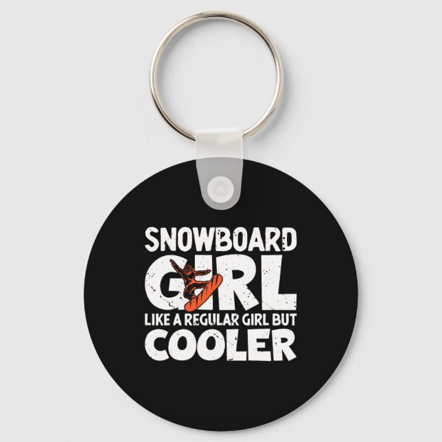 Snowboarder Girl Snowboard Snowboarding Gifts Wint Key Ring (Front)