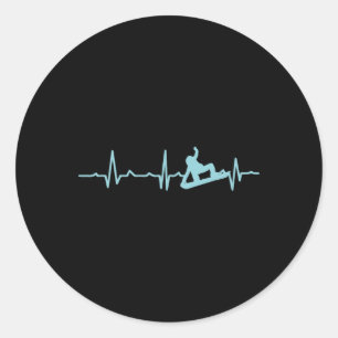 Snowboarder Heartbeat Snowboarding Skiing  Classic Round Sticker