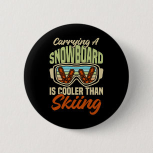 Snowboarder Helmet Gear Ski Slope Mountains Snowbo 6 Cm Round Badge