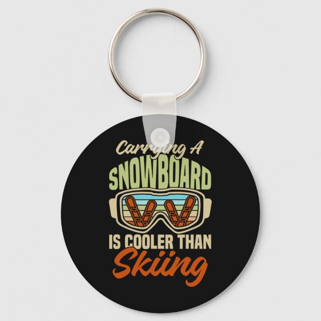 Snowboarder Helmet Gear Ski Slope Mountains Snowbo Key Ring (Front)