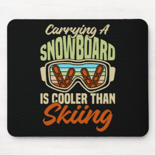 Snowboarder Helmet Gear Ski Slope Mountains Snowbo Mouse Mat