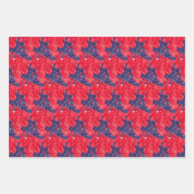 Snowboarder High on a Slope Wrapping Paper Sheet (Front)