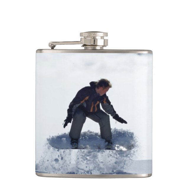 Snowboarder Hip Flask (Front)