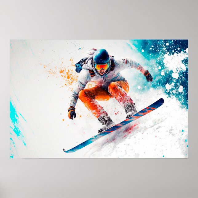Snowboarder Illustration Poster (Front)