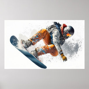Snowboarder Illustration Poster