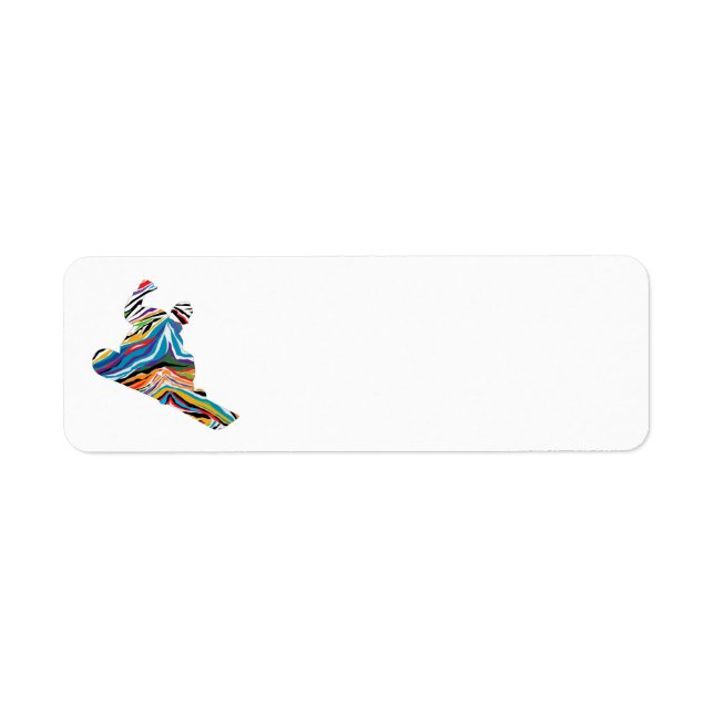 Snowboarder in a Psychedelic Zebra Pattern (Front)