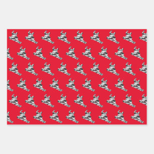 Snowboarder in Camouflage Grey Wrapping Paper Sheet