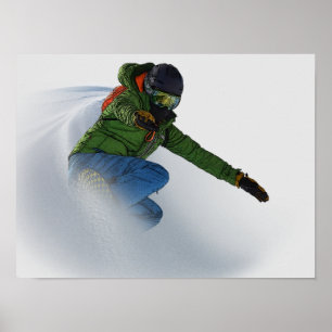 Snowboarder In Powder Poster