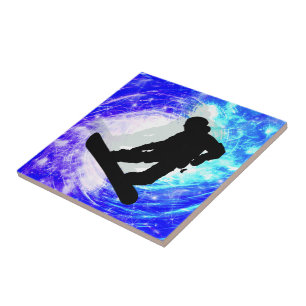 Snowboarder in Whiteout Tile