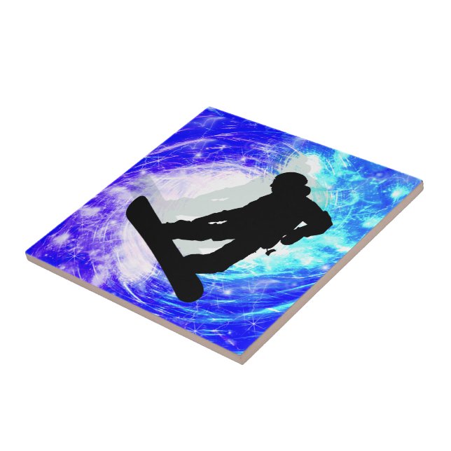 Snowboarder in Whiteout Tile (Side)