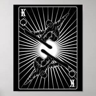 Snowboarder King Freestyle Mountains Snowboarding Poster