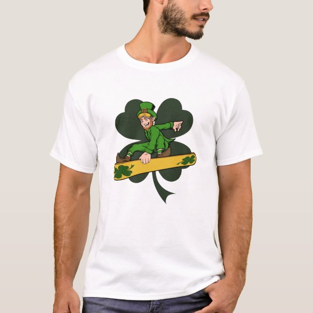 Snowboarder Leprechaun St. Patrick's Day T-Shirt (Front)