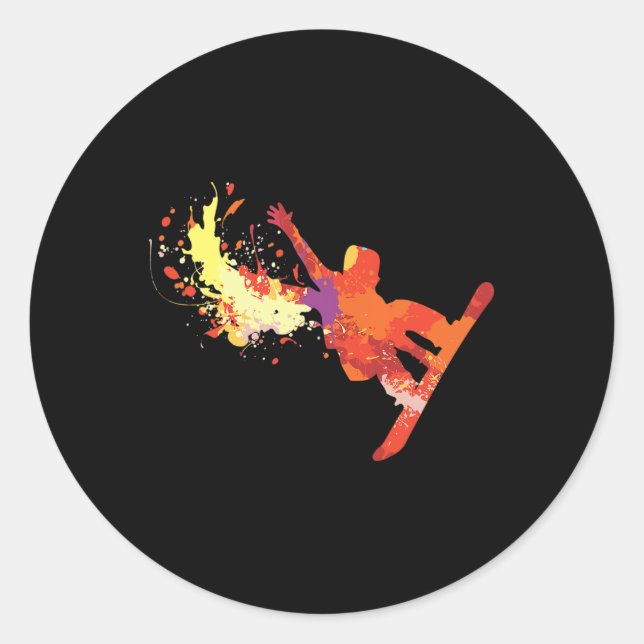 Snowboarder Life Snowboarding Fan Extreme Winter S Classic Round Sticker (Front)