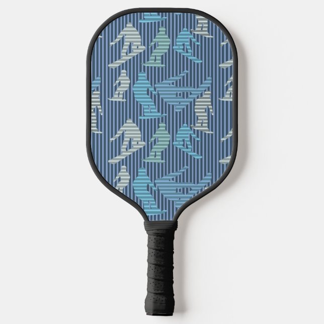 Snowboarder Lines Pickleball Paddle (Back)