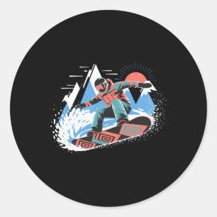 Snowboarder Master The Slopes Snowboarding Snowboa Classic Round Sticker