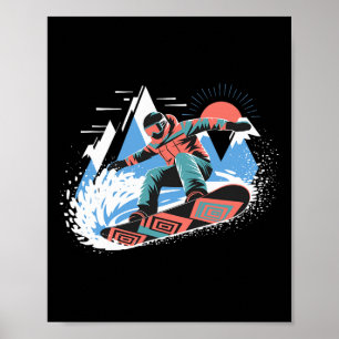 Snowboarder Master The Slopes Snowboarding Snowboa Poster