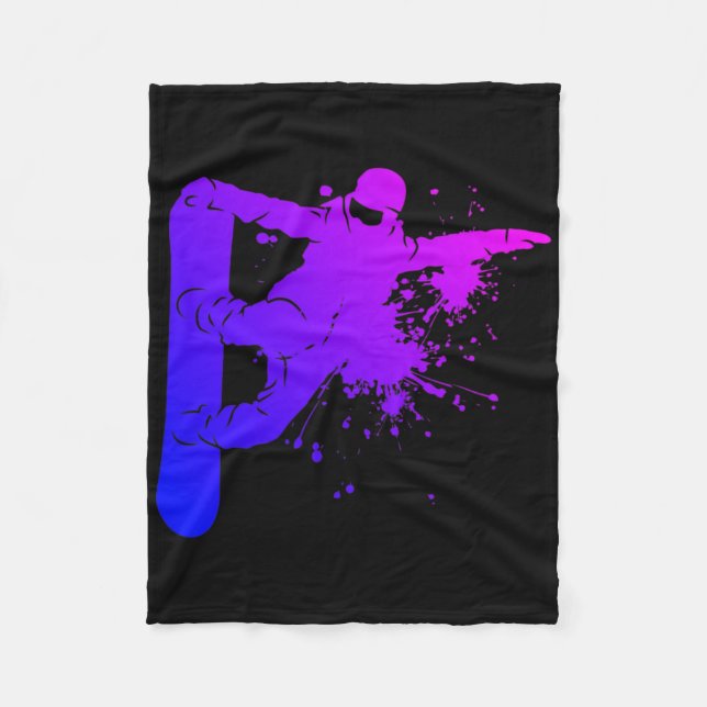 Snowboarder Men's Snowboarding Winter Sports  Fleece Blanket (Front)