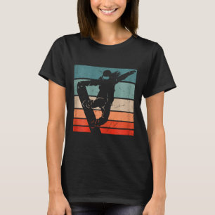 Snowboarder Mountains Ski Slope Retro Snowboarding T-Shirt