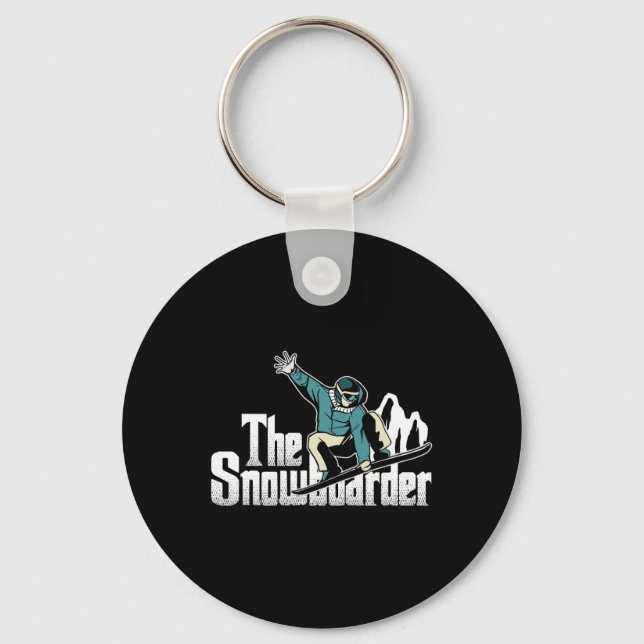 Snowboarder Mountains Winter Extreme Sports Snowbo Key Ring (Front)