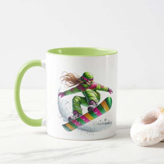 Snowboarder  mug (With Donut)