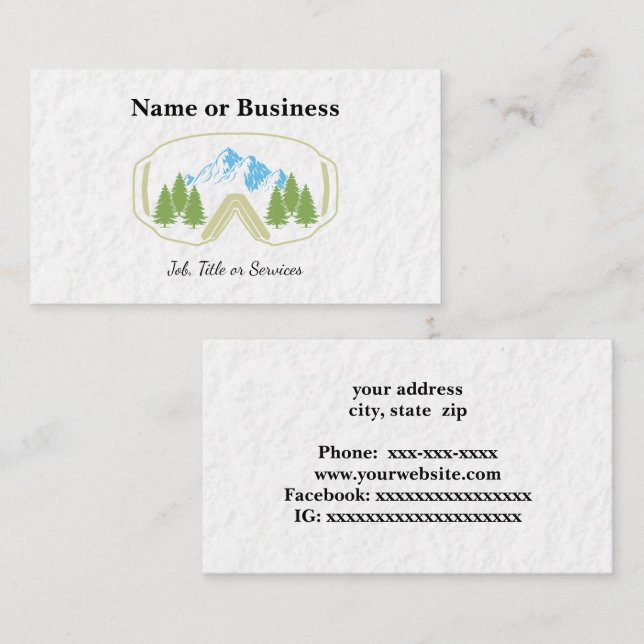 Snowboarder or skiing business card (Front/Back)