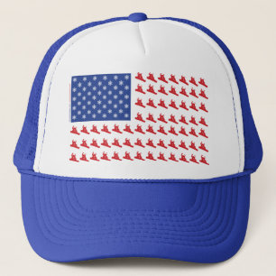 Snowboarder-Patriotic-USA-Flag Trucker Hat