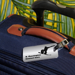 Snowboarder Personalised Luggage Tag