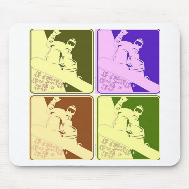 Snowboarder/Pop Art Mouse Mat (Front)