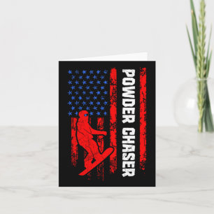Snowboarder Powder Chaser Funny Snowboarding Child Card