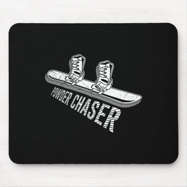 Snowboarder Powder Chaser Funny Snowboarding Child Mouse Mat (Front)