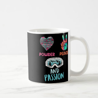 Snowboarder Powder Peace And Pion Funny Girls Coffee Mug