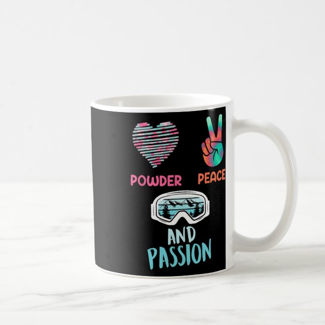 Snowboarder Powder Peace And Pion Funny Girls  Coffee Mug (Right)