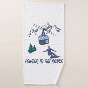 Snowboarder Power to The People Ski Resort Bath Towel