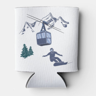 Snowboarder Power to The People Ski Resort Can Cooler
