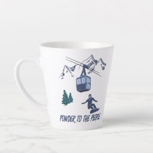 Snowboarder Power to The People Ski Resort Latte Mug
