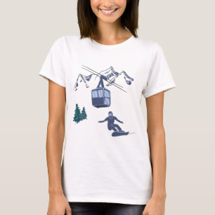 Snowboarder Power to The People Ski Resort T-Shirt