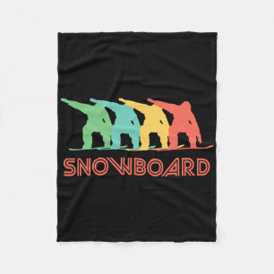 Snowboarder Retro Pop Art Snowboarding Graphic Fleece Blanket