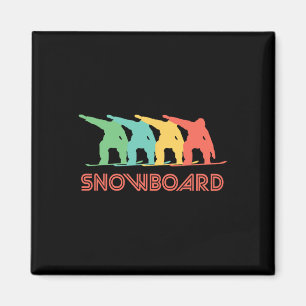 Snowboarder Retro Pop Art Snowboarding Graphic Magnet