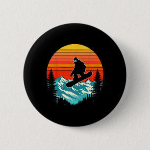 Snowboarder Retro Snowboarding Snowboard Extreme S 6 Cm Round Badge