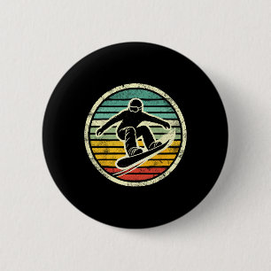 Snowboarder Retro Snowboarding Snowboard Extreme S 6 Cm Round Badge
