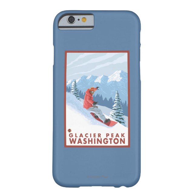 Snowboarder Scene - Glacier Peak, Washington Case-Mate iPhone Case (Back)