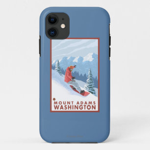 Snowboarder Scene - Mount Adams, Washington iPhone 11 Case