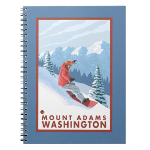 Snowboarder Scene - Mount Adams, Washington Notebook